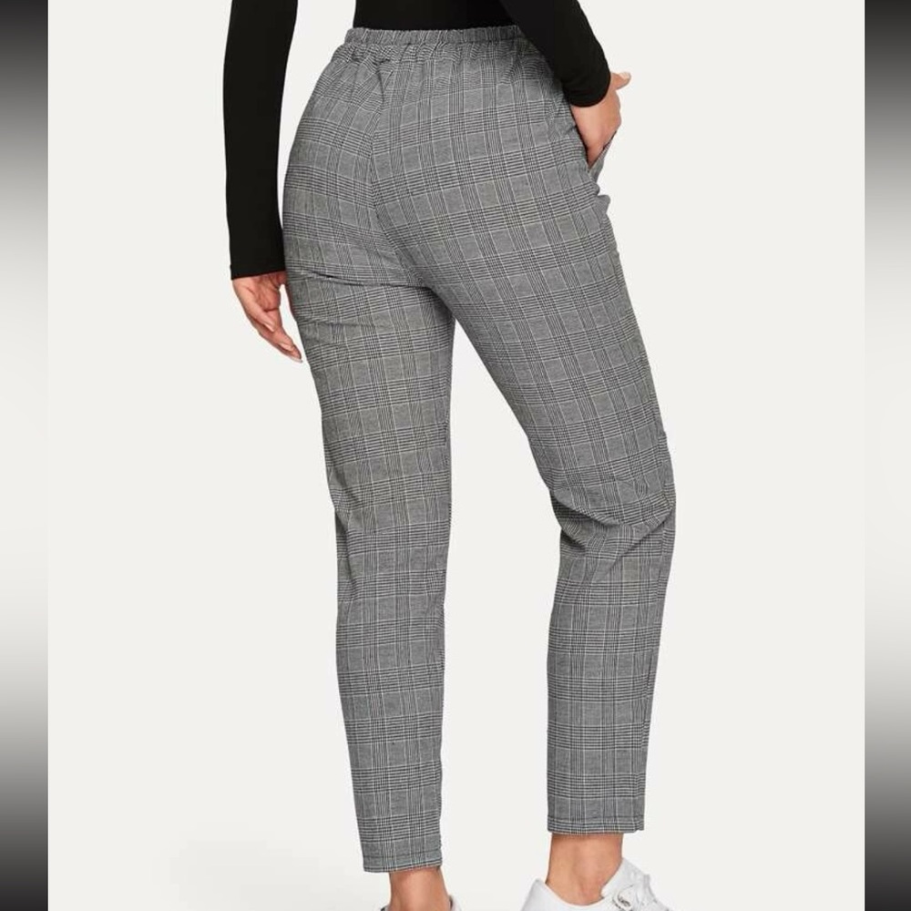 Plaid ankle cut pants